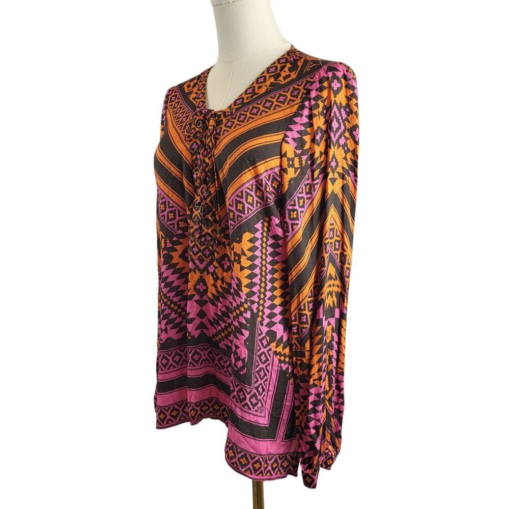 Hale Bob X-Small Multi Color Print All Viscose Bl… - image 5